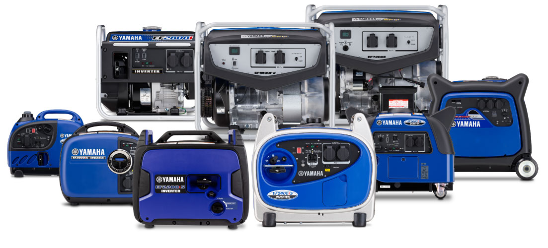 Yamaha Generator Group Group photo of Yamaha generators range